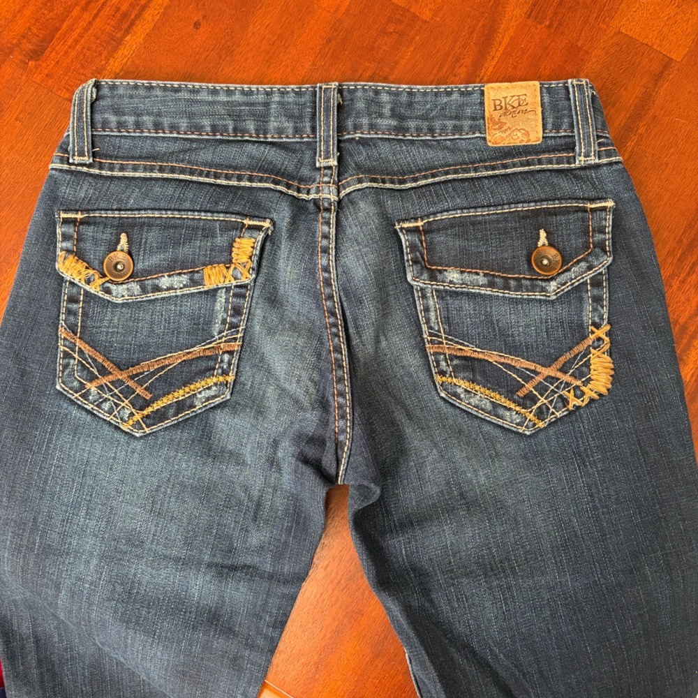 BKE Stella Low Rise Bootcut Stretch Dark Wash Jeans Long Length 27x35.5